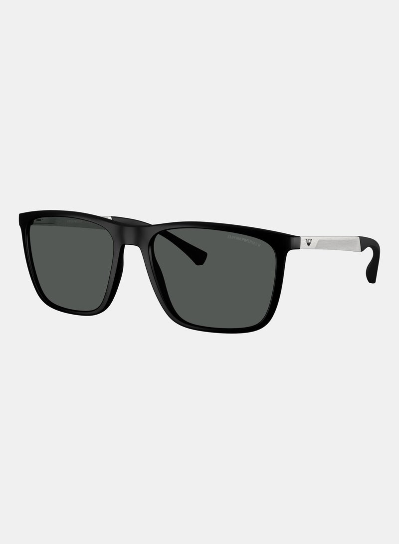 EMPORIO ARMANI Men Full Rim Rectangular Sunglasses 0EA4150 59 506387 - Image 2